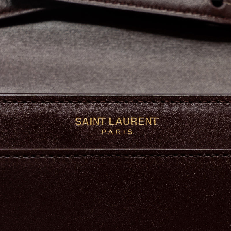 Saint Laurent/YSL Bellachasse Calfskin Dark Red Brushed GHW