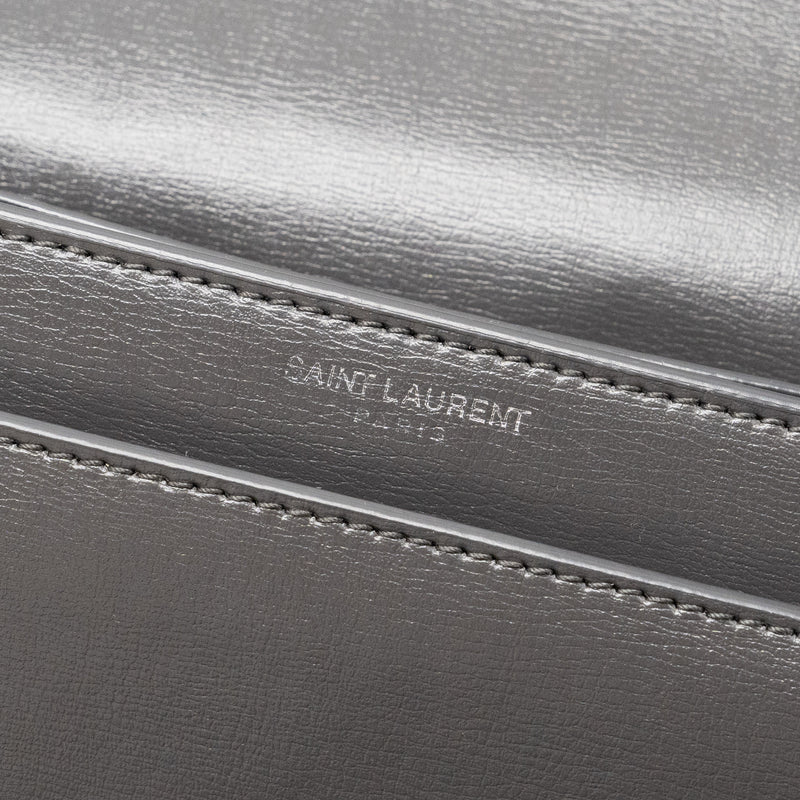 Saint Laurent Medium Sunset Chain Bag Calfskin Dark Grey Ruthenium Hardware