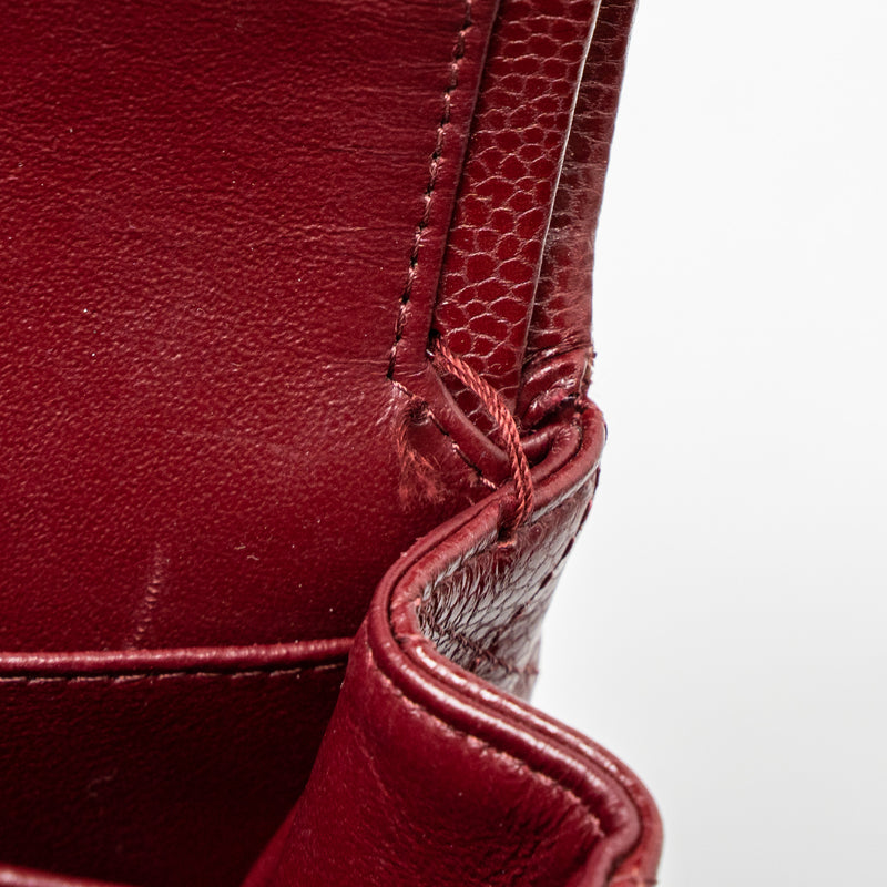 Chanel Medium Classic Double Flap Bag Caviar Dark Red SHW