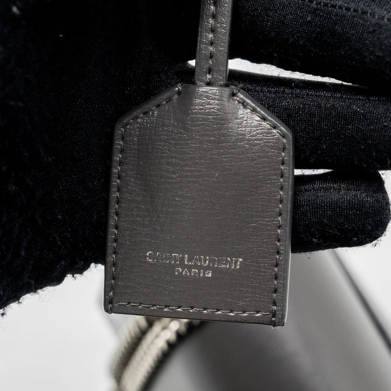 Saint Laurent Medium Sunset Chain Bag Calfskin Dark Grey Ruthenium Hardware