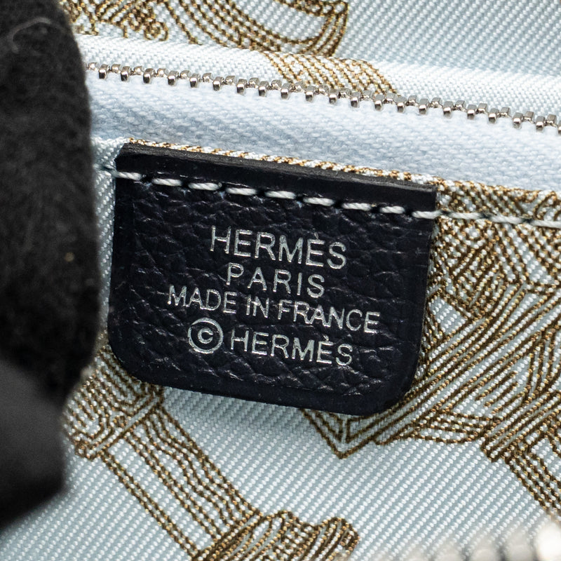 Hermes Portefeuille Silk in Compact Evercolor/Silk Caban/Bleu Brume-Taupe Stamp W