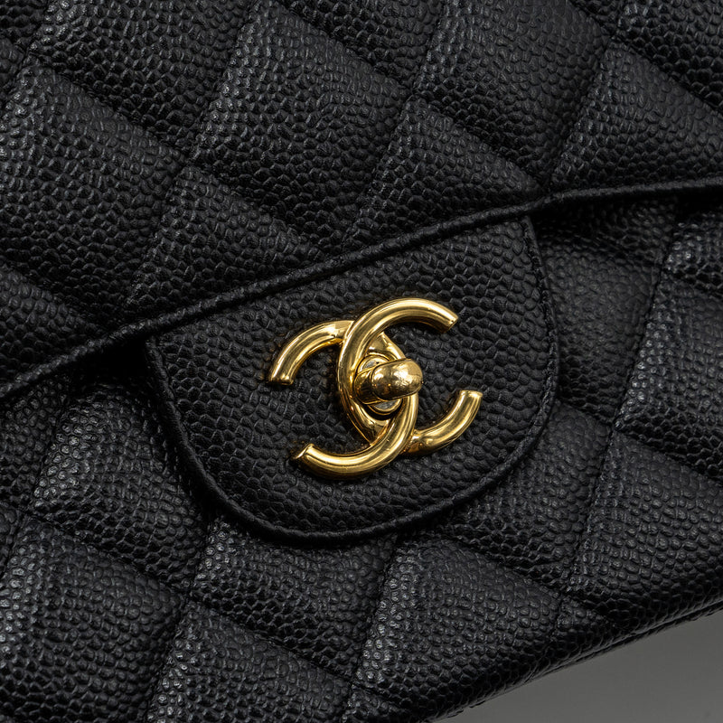 Chanel jumbo classic double flap bag caviar Black GHW