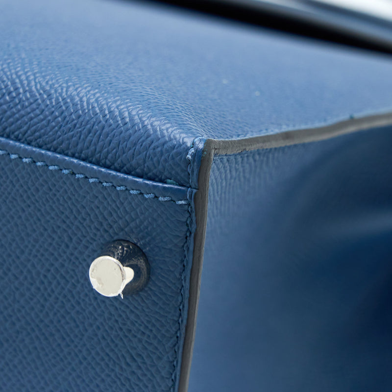 Hermes Kelly 35 Epsom S4 Deep Blue SHW Stamp D
