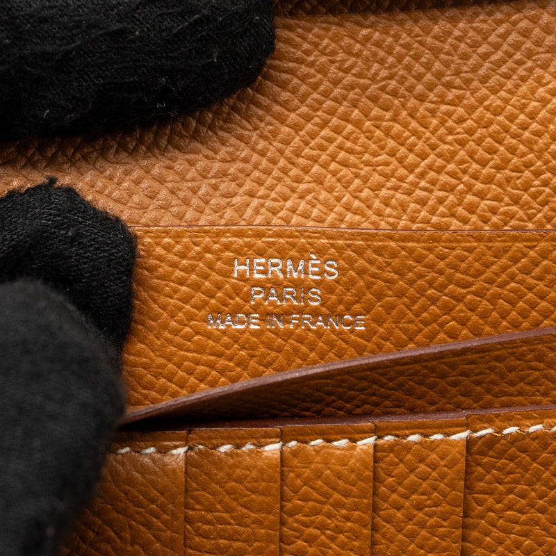 Hermes Bearn Compact Wallet Epsom Gold SHW Stamp D