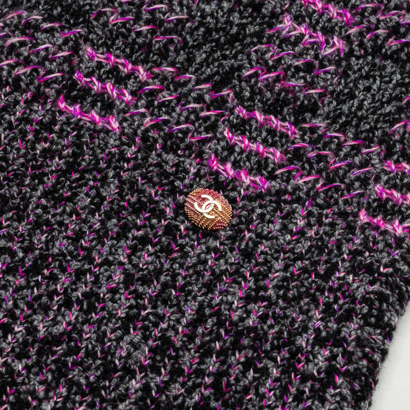 Chanel Size 34 Knitted Vest Cashmere /Wool Purple /Multicolour