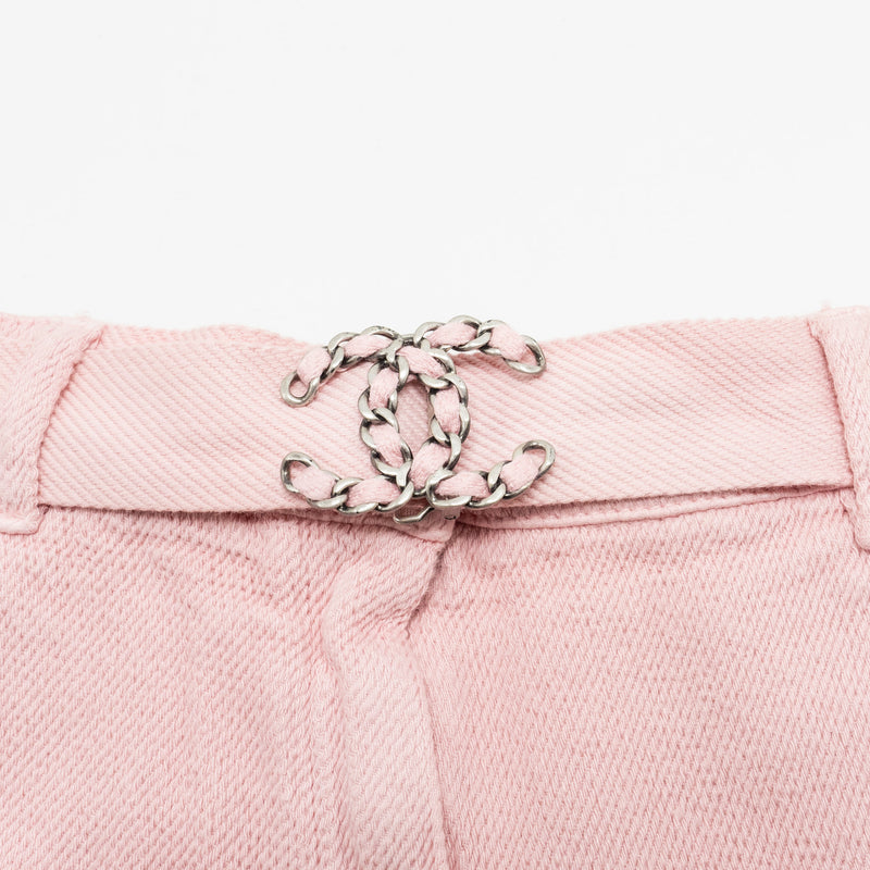 Chanel Size 36 Wide Leg Pants Cotton Pink