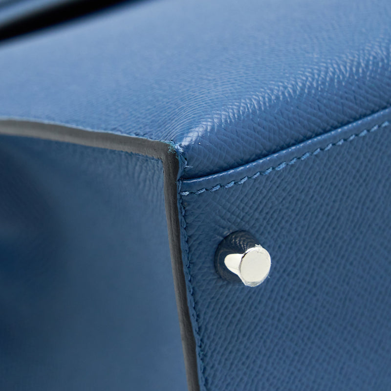 Hermes Kelly 35 Epsom S4 Deep Blue SHW Stamp D