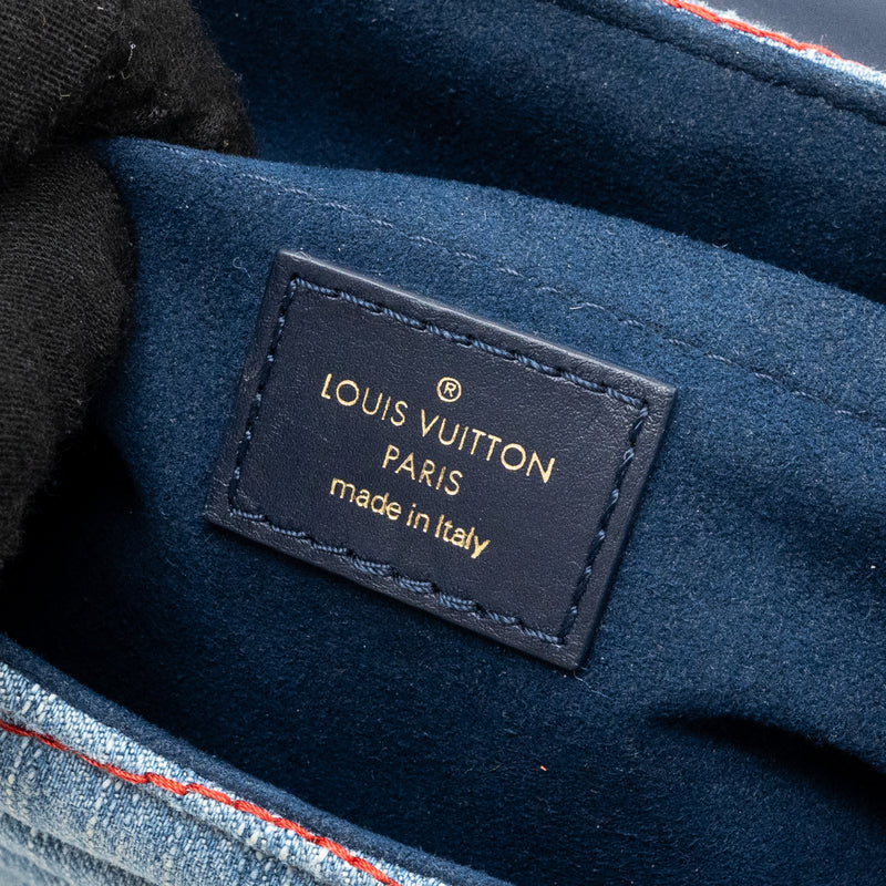 Louis Vuitton new wave flap chain bag limited edition denim blue/ multicolor GHW