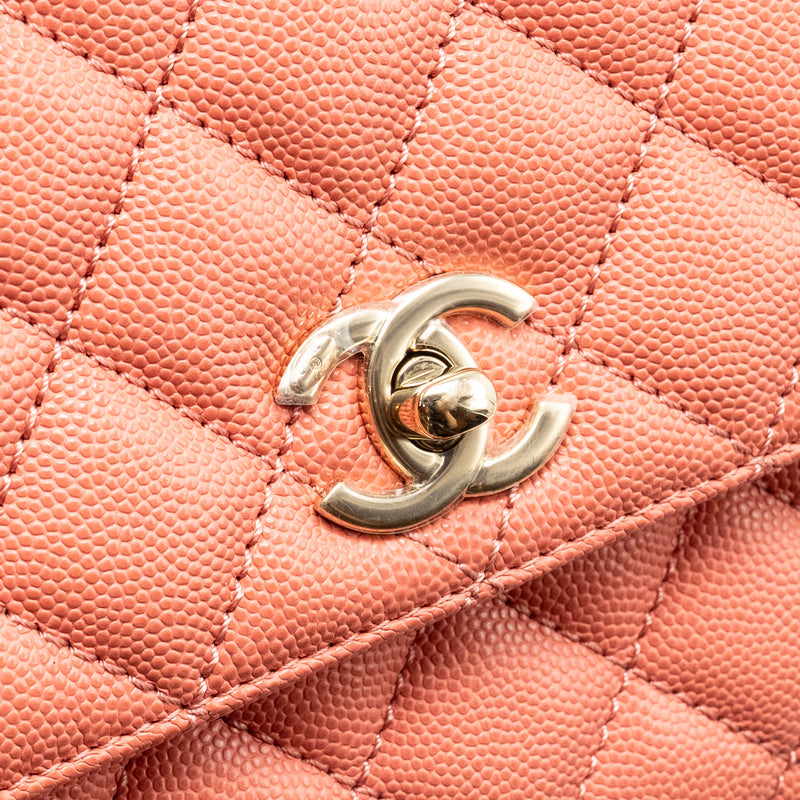 Chanel Small Coco handle Caviar pink LGHW (microchip)