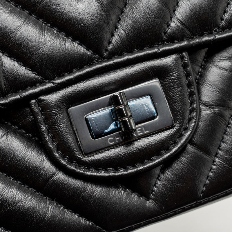 Chanel Mini 2.55 Reissue Chevron Calfskin SO Black