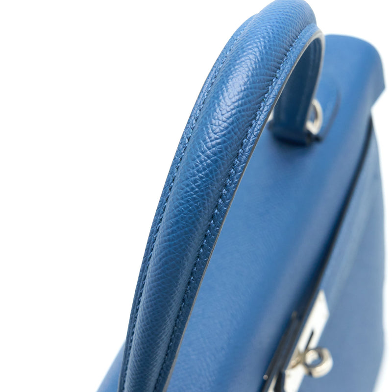Hermes Kelly 35 Epsom S4 Deep Blue SHW Stamp D