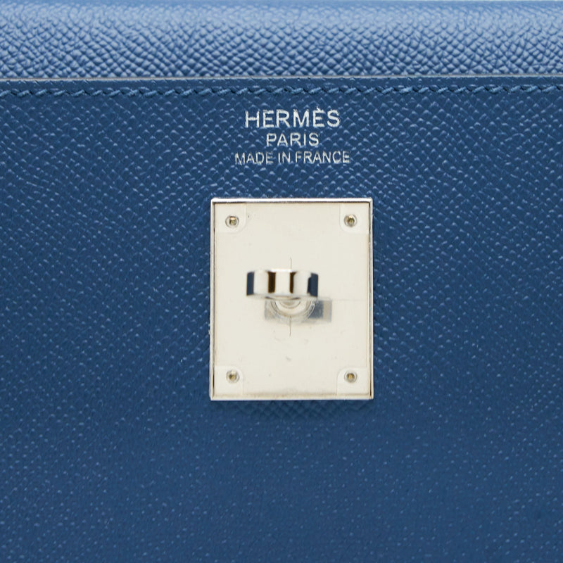 Hermes Kelly 35 Epsom S4 Deep Blue SHW Stamp D