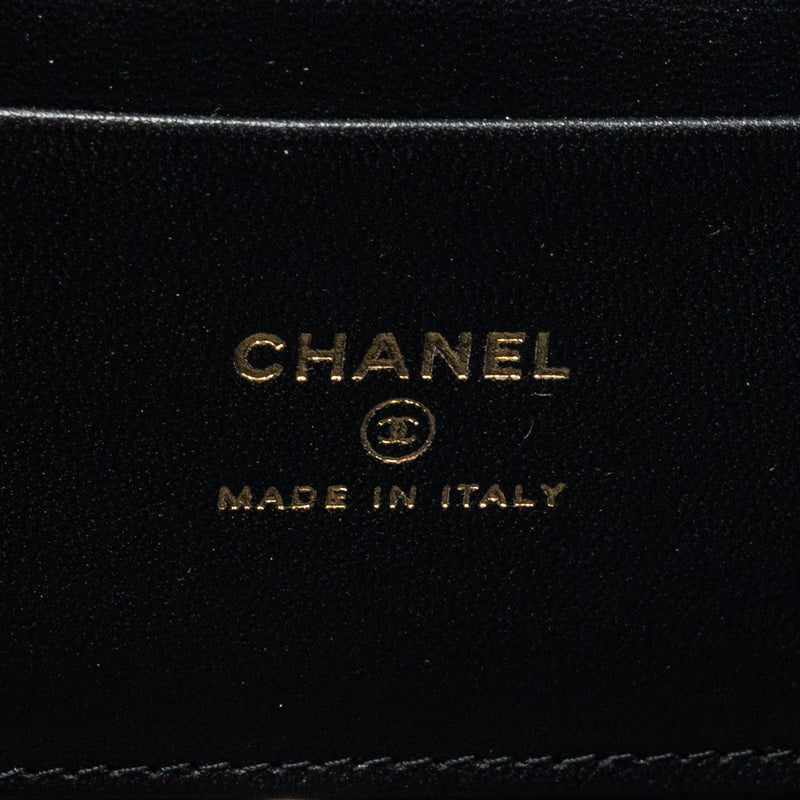 Chanel Top Handle Long Vanity Case Lambskin BLACK LGHW (Microchip)
