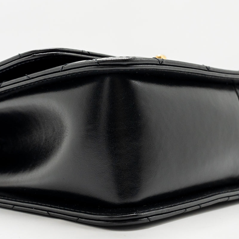 Chanel Gold Crush Flap Bag Calfskin Black GHW (Microchip)