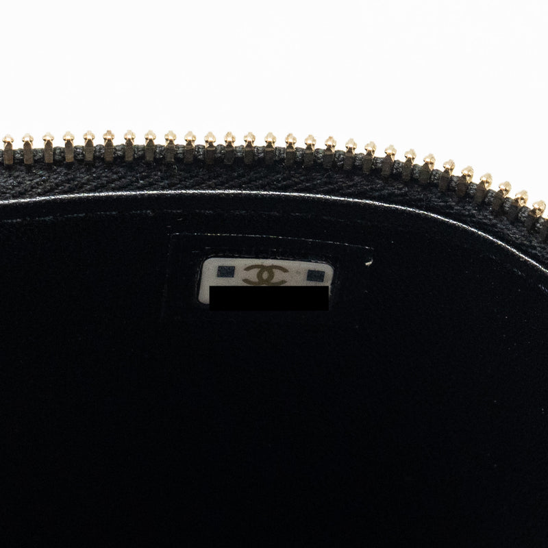Chanel Top Handle Long Vanity Case Lambskin BLACK LGHW (Microchip)