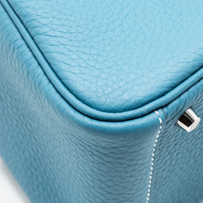 Hermes Mini Lindy Clemence New Blue Jean SHW Stamp W