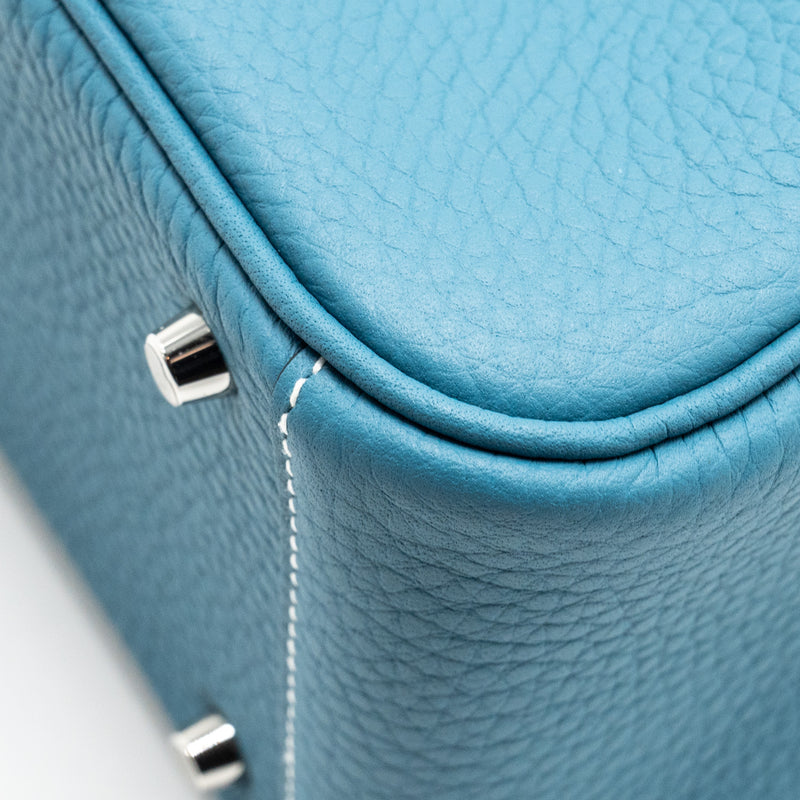 Hermes Mini Lindy Clemence New Blue Jean SHW Stamp W