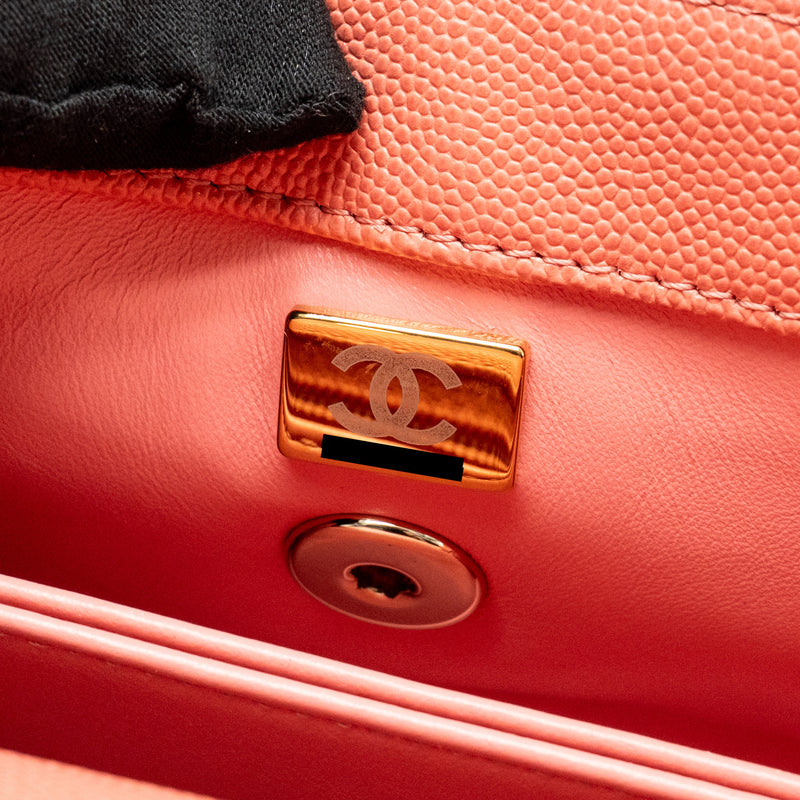 Chanel Small Coco handle Caviar pink LGHW (microchip)