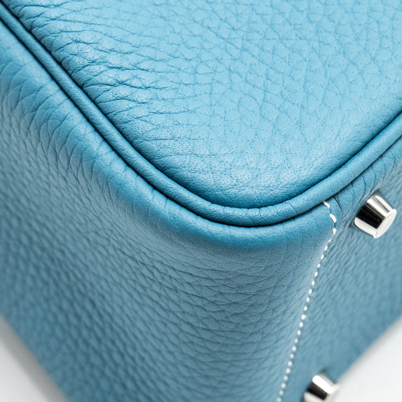 Hermes Mini Lindy Clemence New Blue Jean SHW Stamp W