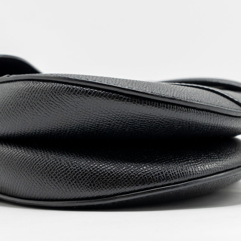 Dior Saddle Bag with Strap Grained Calfskin Black GHW