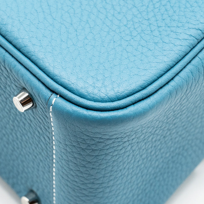 Hermes Mini Lindy Clemence New Blue Jean SHW Stamp W