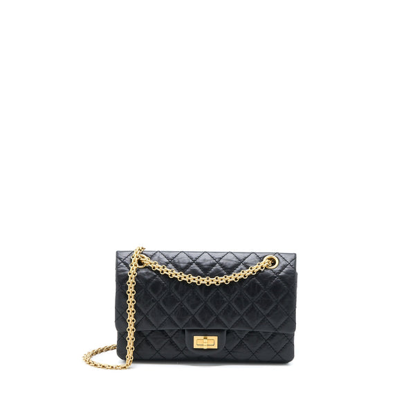 Chanel Small 2.55 Reissue Flap Bag Aged Calfskin Black Brushed GHW (Microchip)