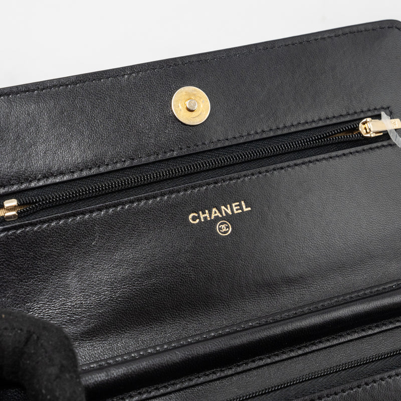 Chanel Classic Wallet On Chain With Charms Lambskin Black GHW