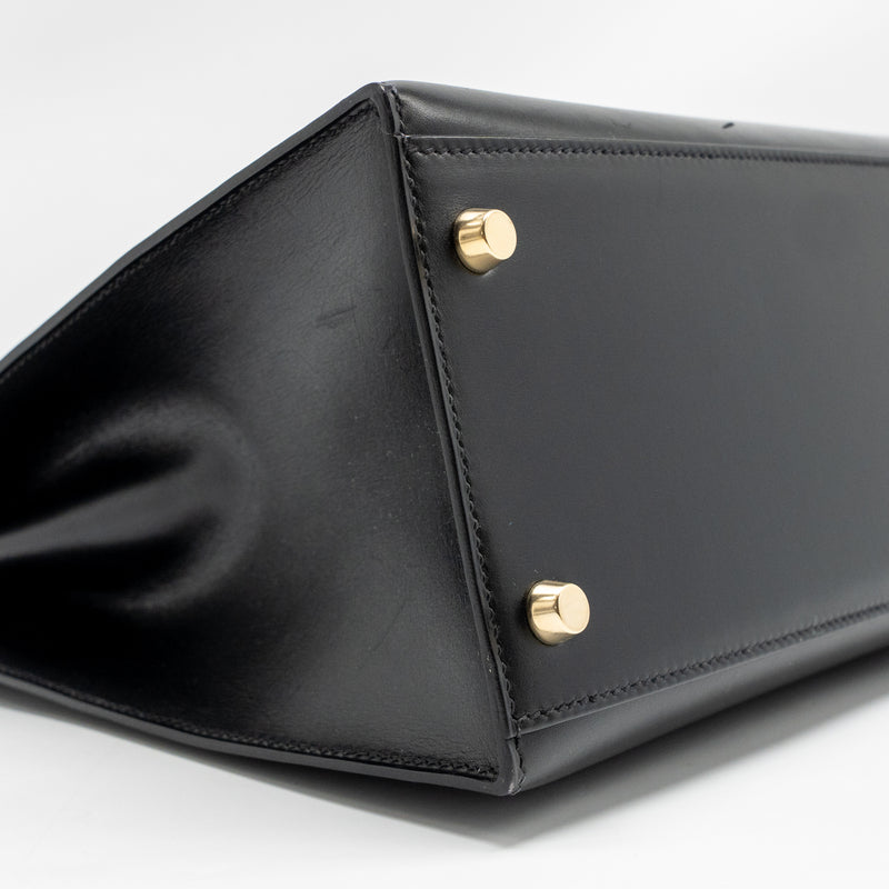 Hermes Vintage Kelly 32 Box Black GHW Stamp Square I