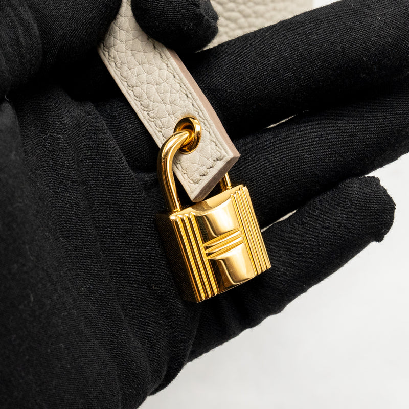 Hermes Picotin 18 touch lock bag clemence / ostrich beton GHW stamp B