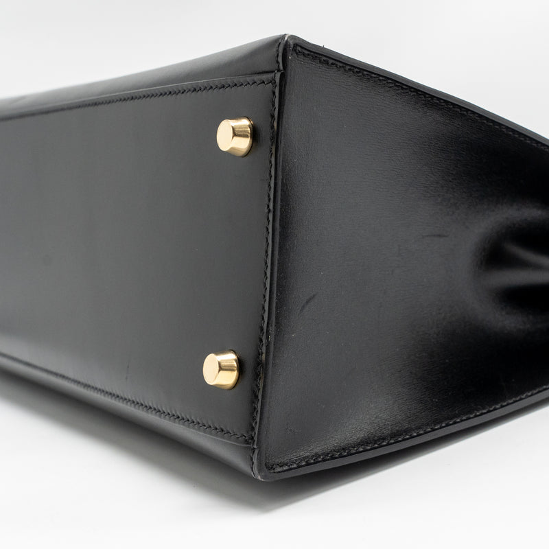 Hermes Vintage Kelly 32 Box Black GHW Stamp Square I