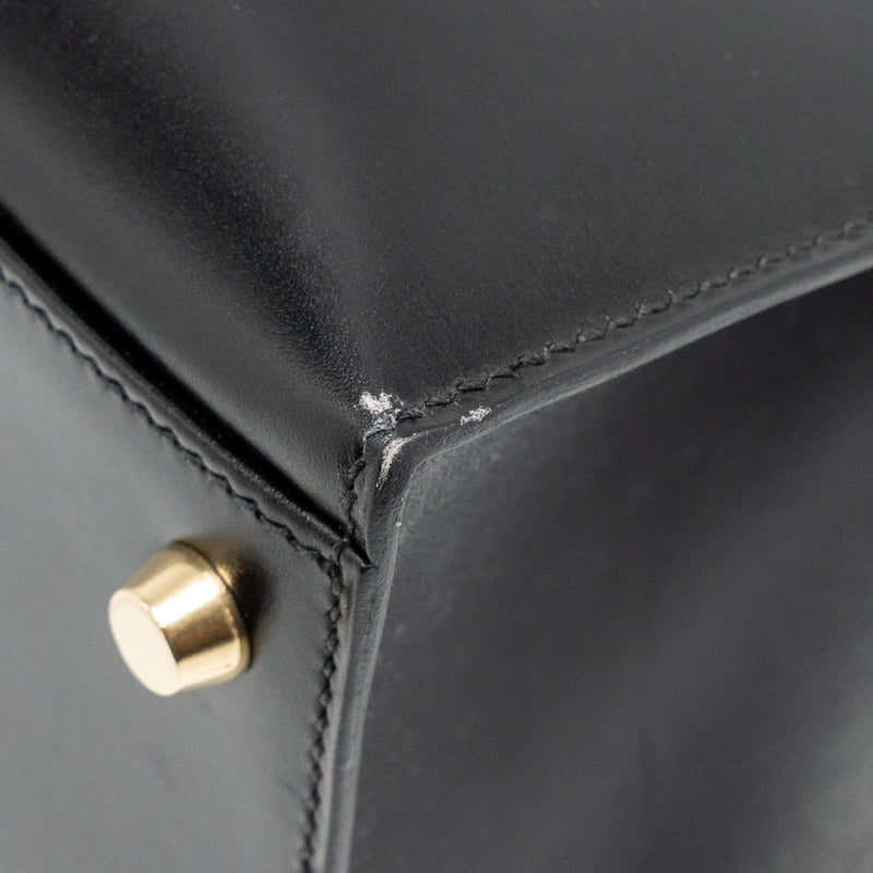 Hermes Vintage Kelly 32 Box Black GHW Stamp Square I
