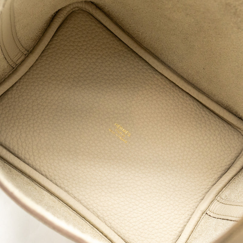 Hermes Picotin 18 touch lock bag clemence / ostrich beton GHW stamp B
