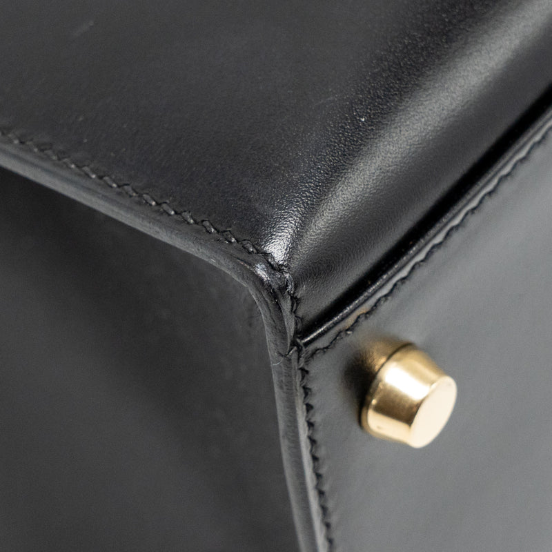 Hermes Vintage Kelly 32 Box Black GHW Stamp Square I
