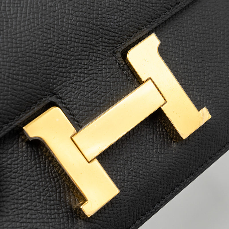 Hermes Mini Constance Epsom Black GHW Stamp Z