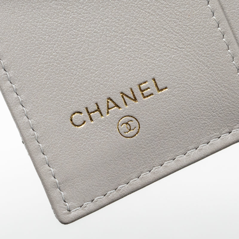 Chanel Compact Wallet Caviar Light Grey LGHW