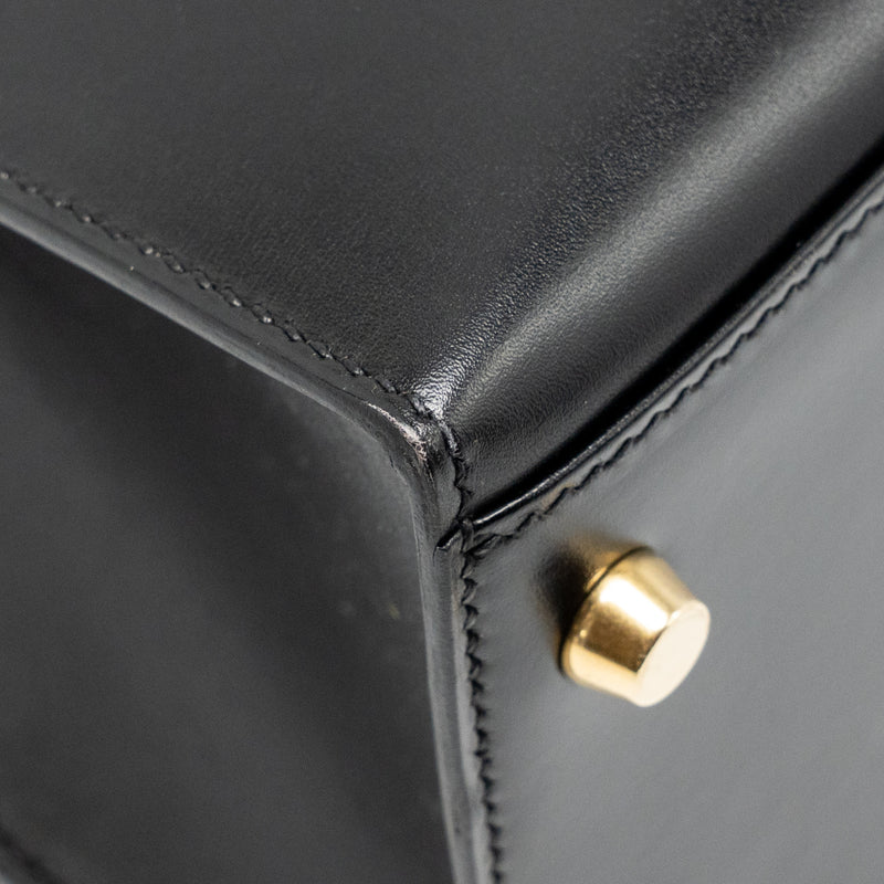 Hermes Vintage Kelly 32 Box Black GHW Stamp Square I