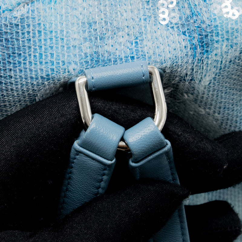Chanel Mini Backpack Sequins Multicolour Blue SHW