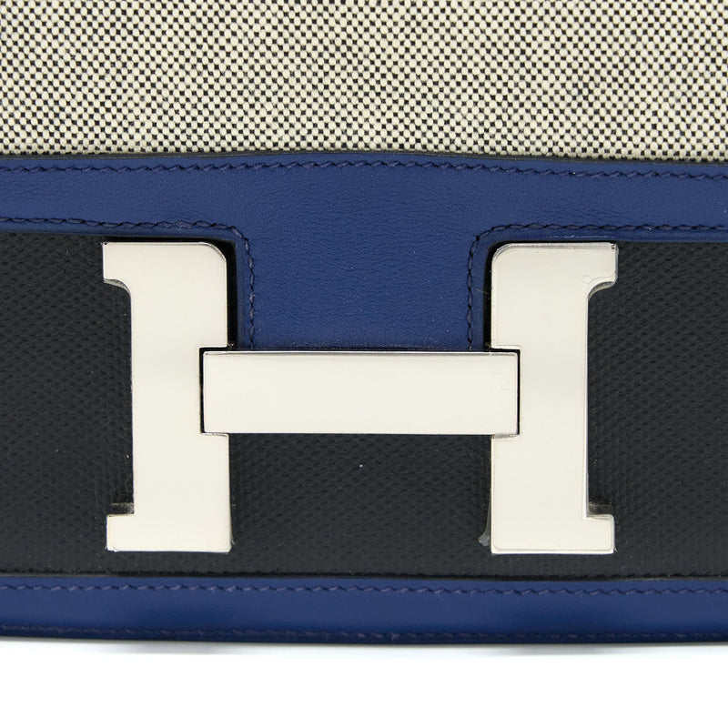 Hermes Constance 24 Swift/Toile Black/Blue Saphir SHW Stamp C