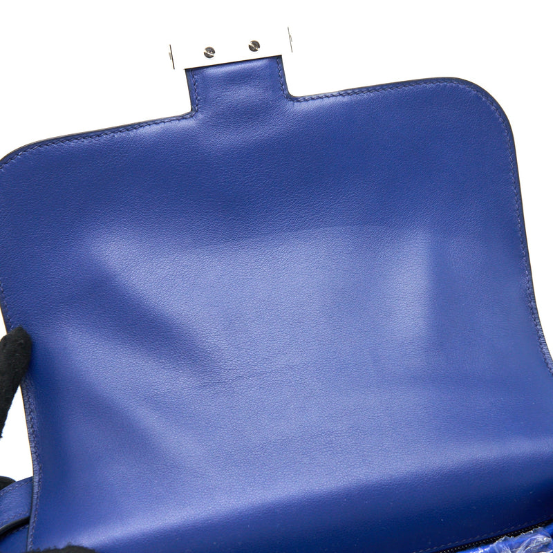 Hermes Constance 24 Swift/Toile Black/Blue Saphir SHW Stamp C
