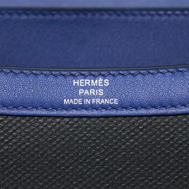 Hermes Constance 24 Swift/Toile Black/Blue Saphir SHW Stamp C