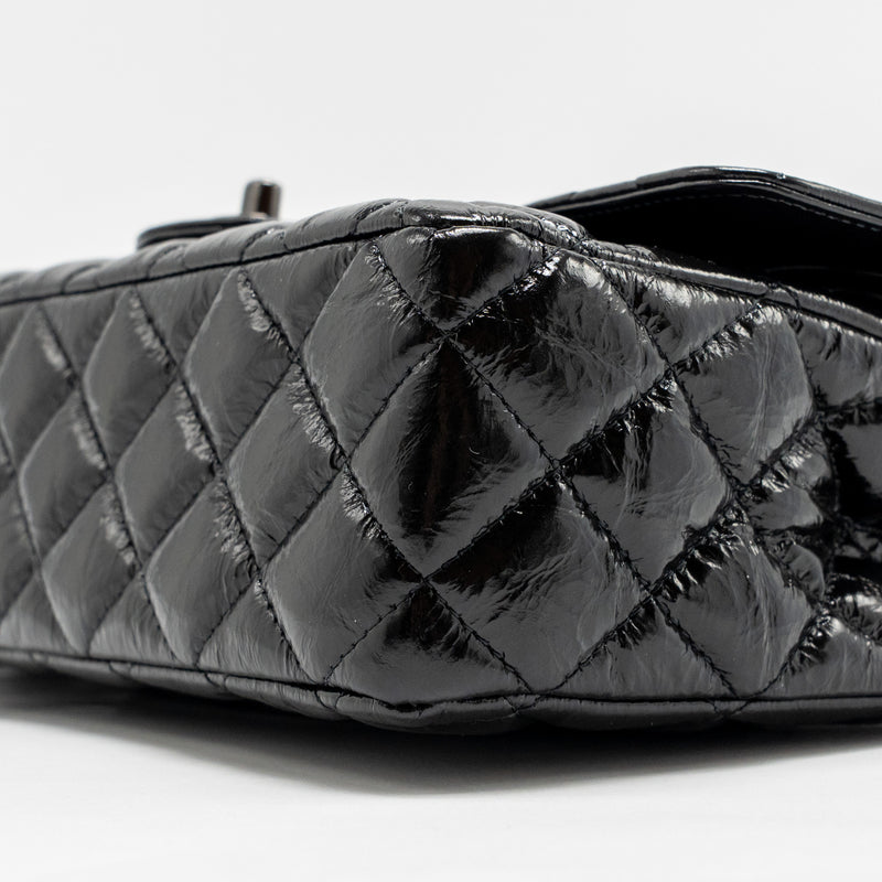 Chanel Medium Classic Double Flap Bag Patent SO Black