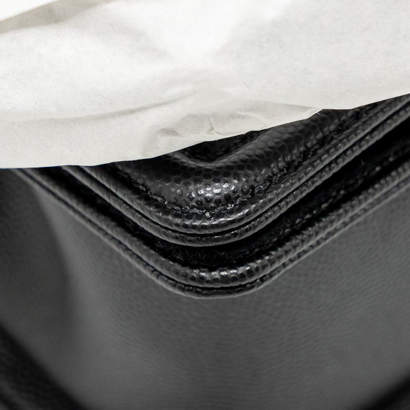 Chanel Small Boy Bag Caviar BLACK Ruthenium SHW (Microchip)