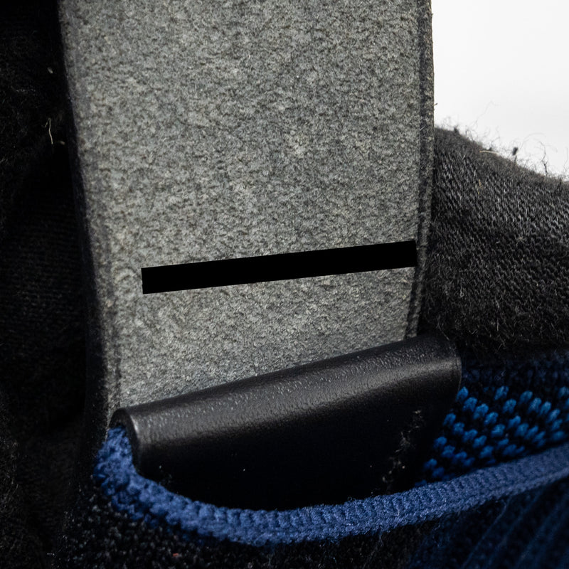 Hermes Etriviere MM shoulder bag fabric / hunter leather blue/ black with SHW stamp U