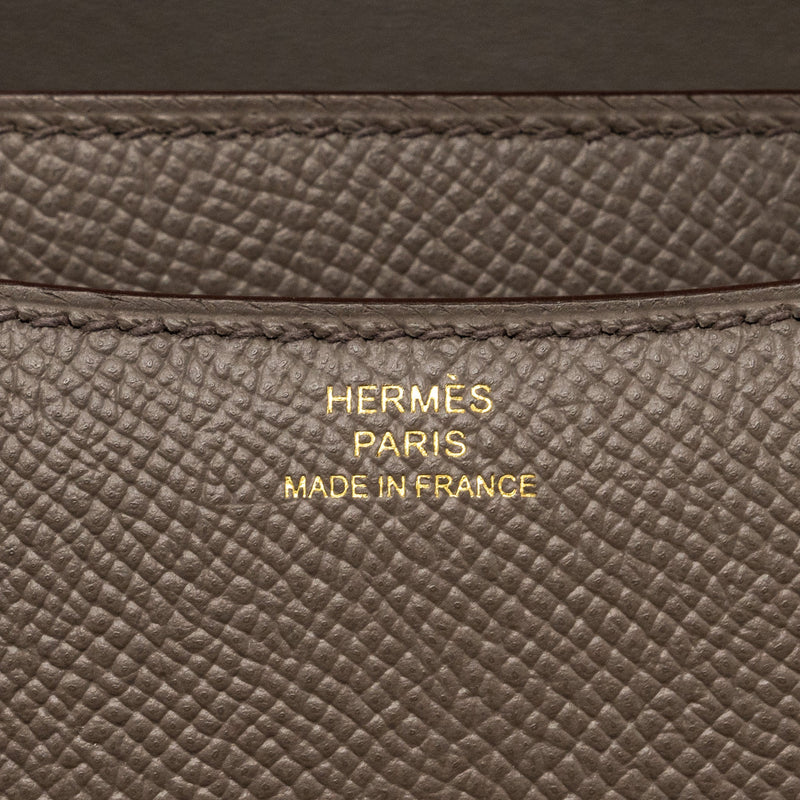 Hermes Mini Constance Epsom Gris Etain GHW Stamp Z