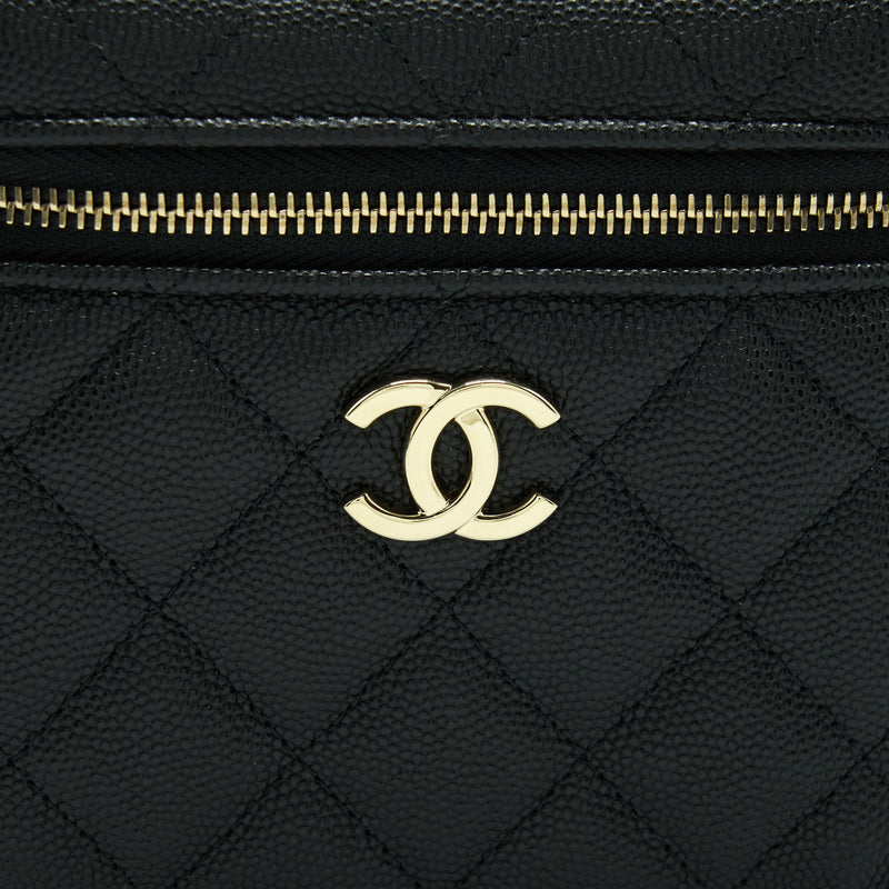 Chanel 22S Top Handle Vanity Caviar Black LGHW (Microchip)