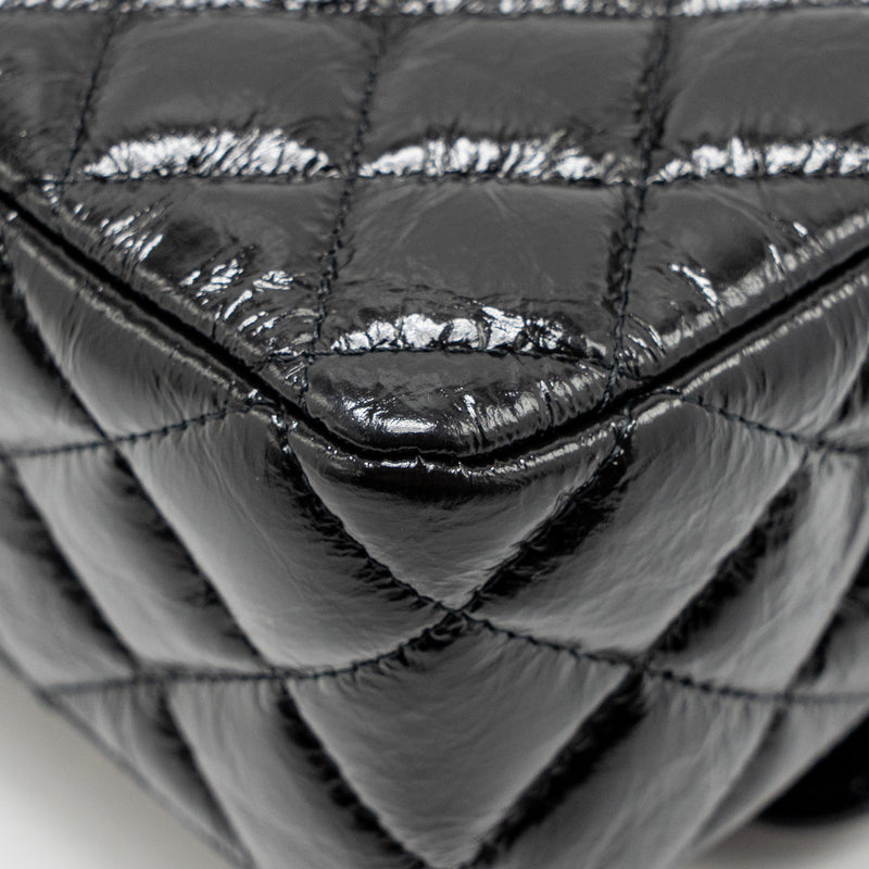 Chanel Medium Classic Double Flap Bag Patent SO Black