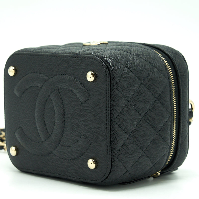 Chanel 22S Top Handle Vanity Caviar Black LGHW (Microchip)