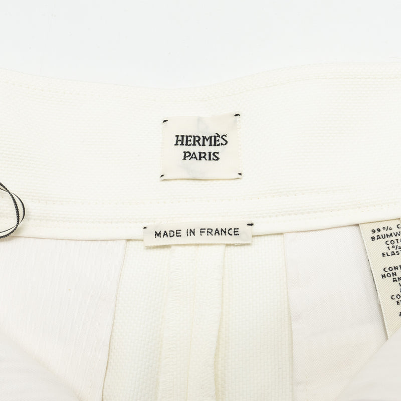 Hermes Size 36 Detail Chaine D’Ancre Short Cotton Blanc