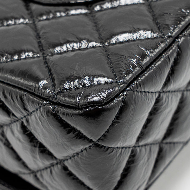 Chanel Medium Classic Double Flap Bag Patent SO Black