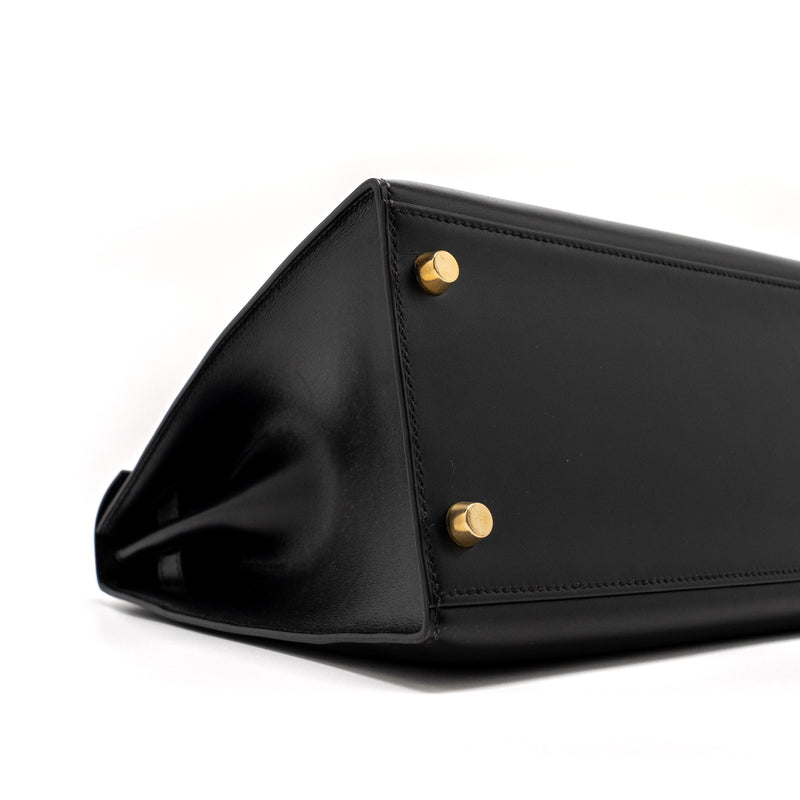 Hermes Kelly 32 Box Black GHW Stamp Square C